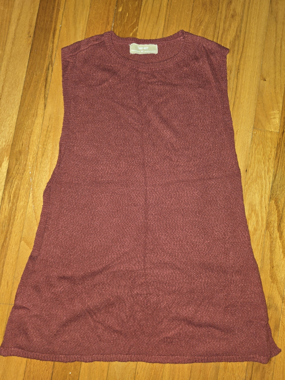 Free People Sleeveless Knit Tunic in Burgundy